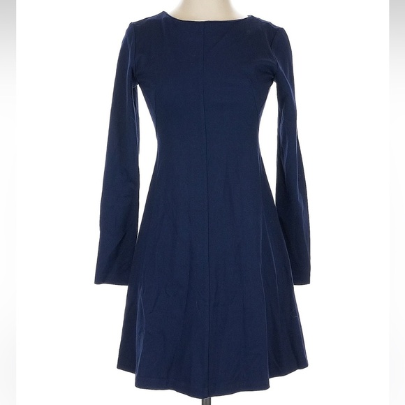 Amanda Uprichard Blue A-Line Long Sleeve Dress Women’s Size Small S - Picture 1 of 7